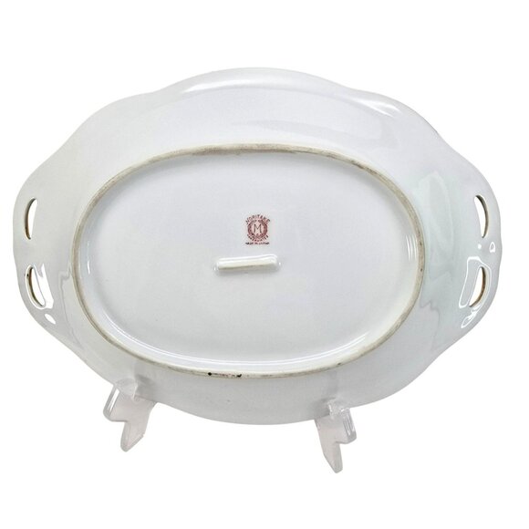 Noritake Morimura Oval Plate Hand Painted Porcelain Tray Floral Design JE296 - Picture 9 of 10